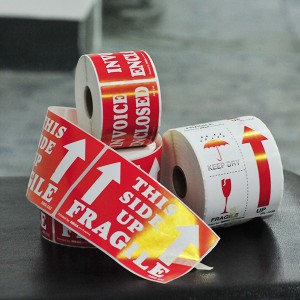 Popular Design for Hengyuan Pre-printed Warning Shipping Label Fragile Stickers