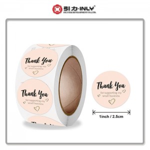 Hot sell Customized China Custom Product Thank you sticker art paper stciker