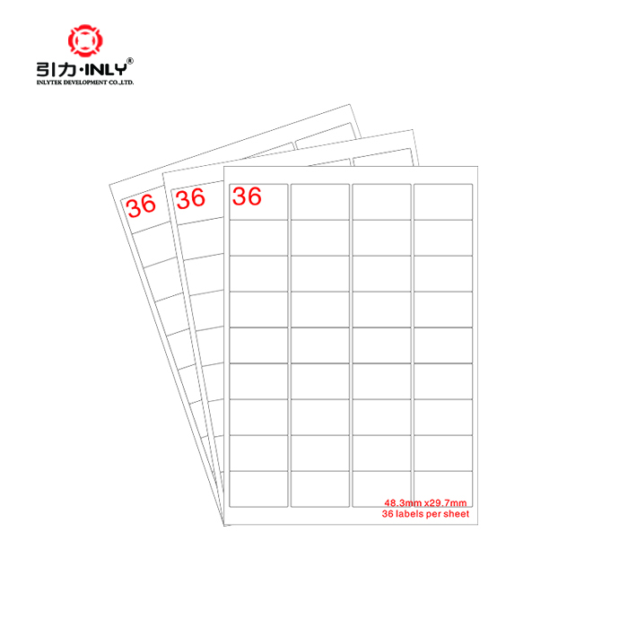 Best-Selling Thermal Shipping Label -
 Blank laser inkjet labels 36 labels per sheet A4 sheet label – Inlytek